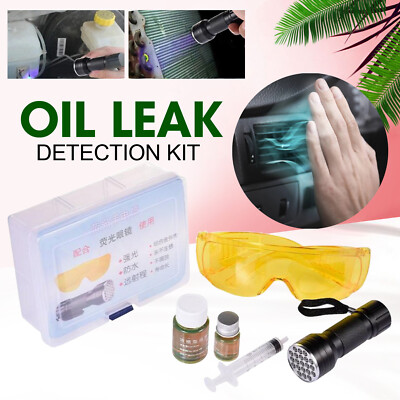 UV Oil Leak Detection Kit for Automotive AC System with Dye and
