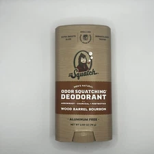 Dr. Squatch Men's Natural Deodorant Wood Barrel Bourbon Aluminum Free 2.65 oz