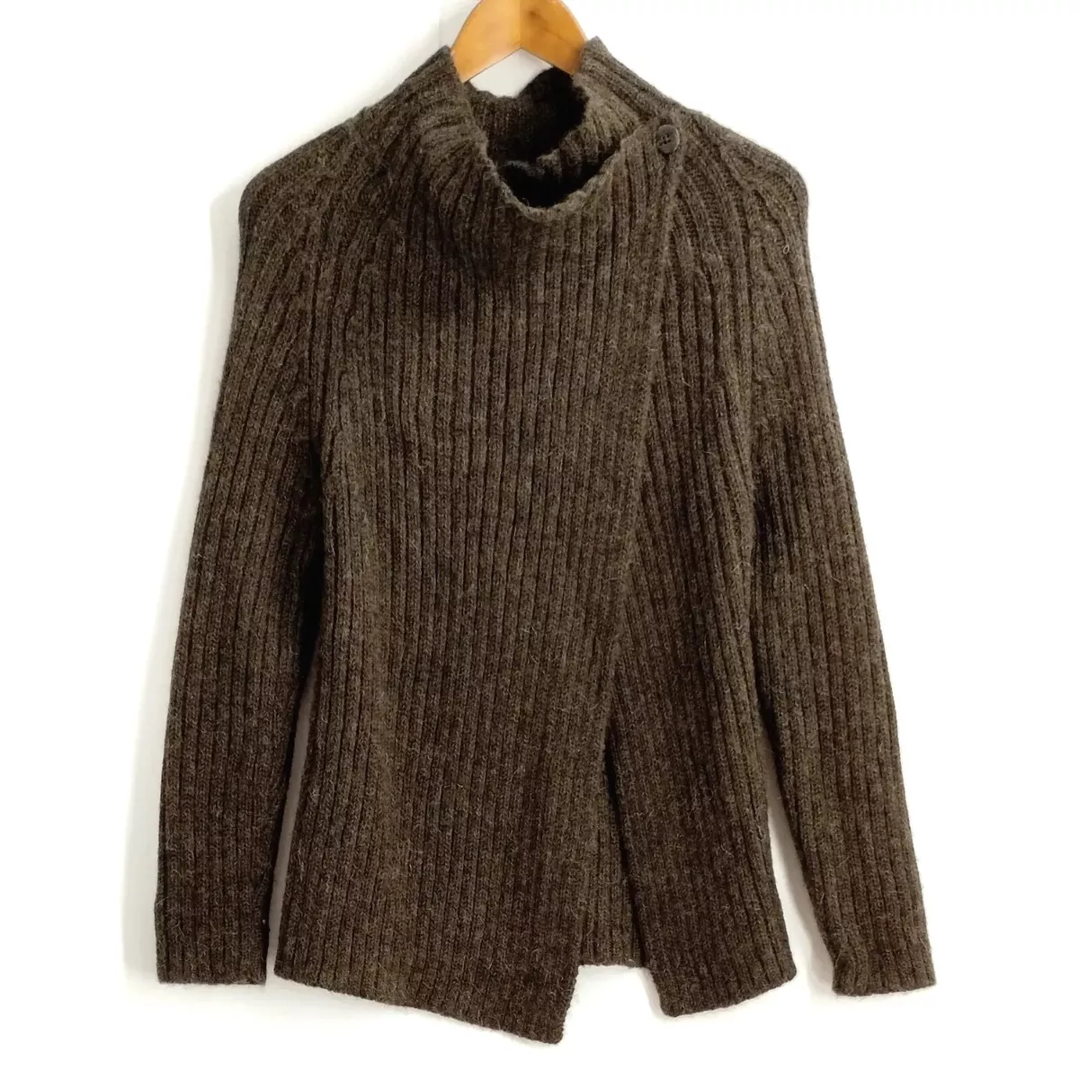 NAU NAZCA Women s Cardigan Superfine Alpaca Knit Brown Sweater Small