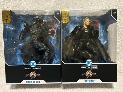 LOT DC Multiverse McFarlane The Flash Movie BATMAN KEATON & DARK FLASH 12  GOLD