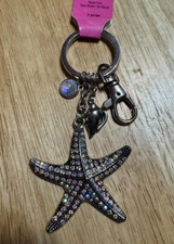Crystal Rhinestone Starfish Pendant Key Chain Purse Bag Handbag Keyring Gift