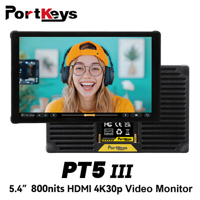 Portkeys PT5 III 5.4'' 800nits Camera DSLR Field Monitor 4K30P HDMI Touch Screen