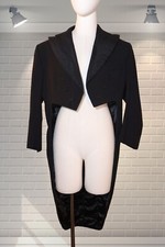 Vintage 1950s Formal Worsted Black Tailored Tail Coat - Small - UNISEX Steampunk