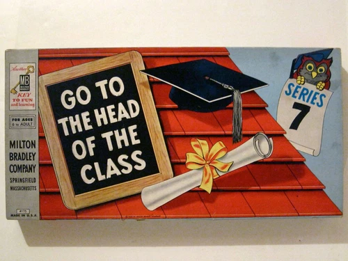Vintage 1955 Milton Bradley GO to the HEAD of the CLASS Game! Series 7 COMPLETE!