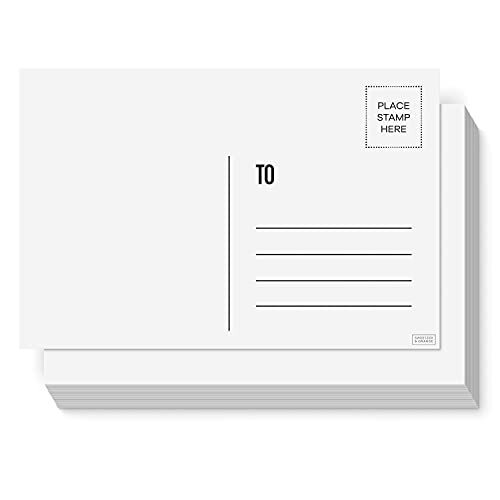 Sweetzer & Orange Blank Postcards for Mailing. 60 White 4x6 Blank