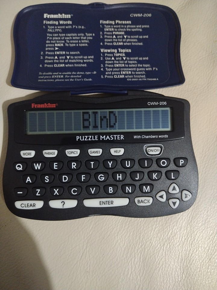 FRANKLIN CWM206 Electronic Crossword Puzzle Master Solver Tested Fully