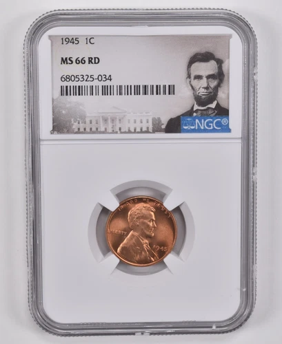 MS66 RD 1945 Lincoln Wheat Cent NGC Special Label