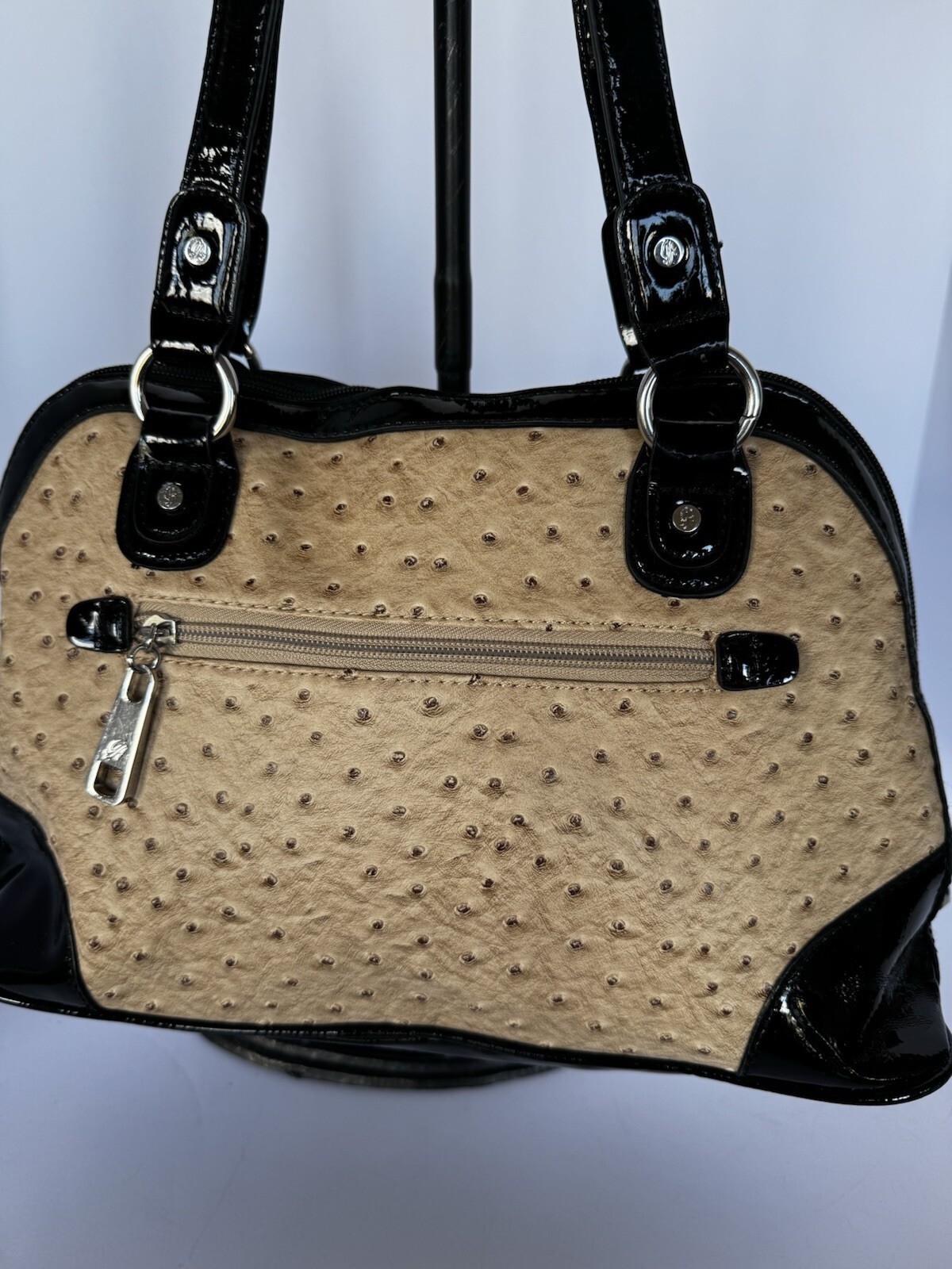 GRACE ADELE OSTRICH EMBOSSED GORGEOUS HANDBAG, VE… - image 6