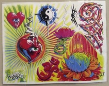 Tattoo Flash Single Sheet Print by Foose Psychedelic Trippy Acid 11  X 14  