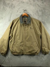 Gear For Sports Mens Bomber Jacket XL Brown Canvas Softshell Fleece Lined 50 Yrs