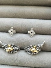 Vivienne Westwood Earrings Pierced Gunmetal Gold 2.0 x 1.0 cm NO BOX EJ371