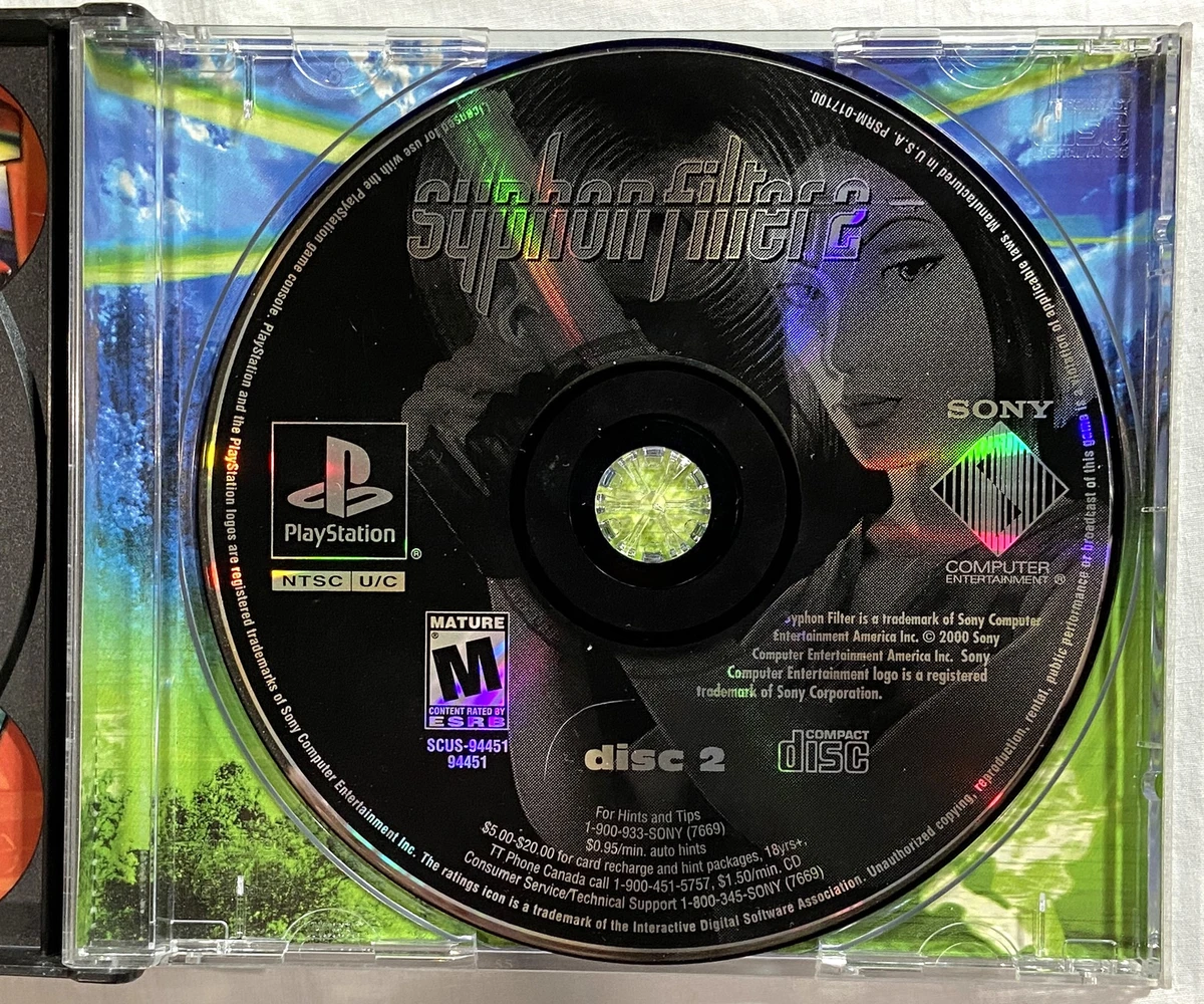 Playstation 1 PS1 Syphon Filter 2 Black Label Complete w/ Manual