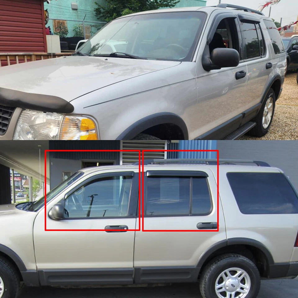Fit for 2002-2010 Ford Explorer Window Visors Vent Sun Rain Guard Wind Shield Foto 3 de 4