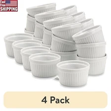 Round Porcelain Ramekin Dip Bowls Microwave Oven Dishwasher Safe Small Snacks US