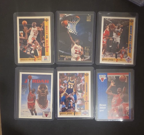 Topps NBA Michael Jordan Magic Johnson 6 Card Lot Classic Confrontation Bulls