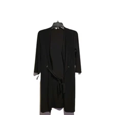 Joie De Vivre Women's Size Small Black Waist Tie Cardigan Long