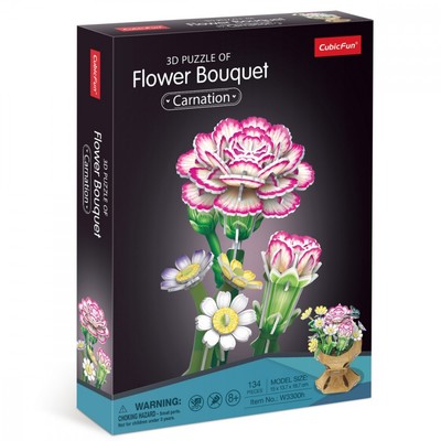 6944588233006 Puzzle 3D Flower bouquet - Carnations Cubic Fun | eBay