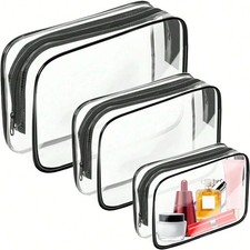 Travel Cosmetic Bag Set PVC Make up Toiletry Clear Pouch Holder Storage