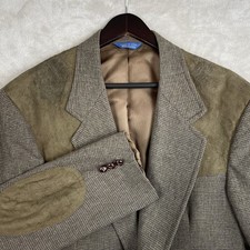 Vintage 90s Pendleton Wool Tweed Sport Coat Blazer Size 46 Long Dark Academia