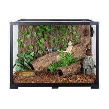 34 Gallon Reptile Tank Tempered Reptile Terrarium Habitat Double Sliding Door