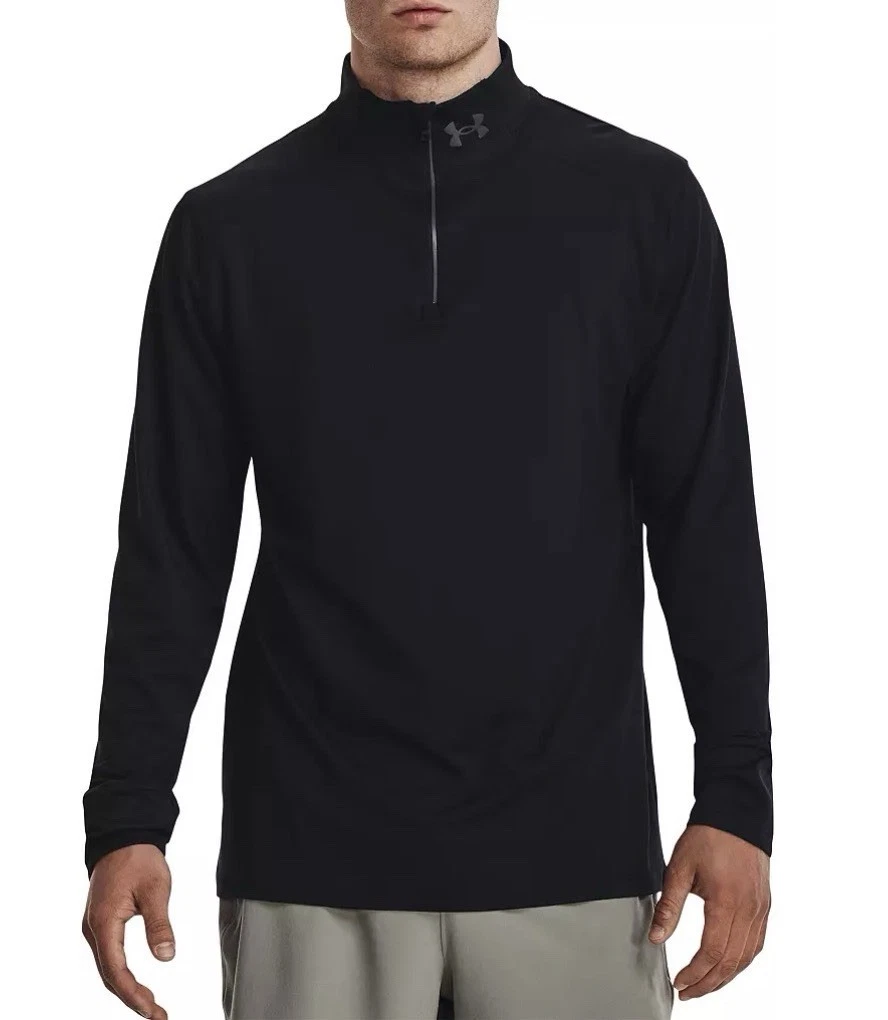 Under Armour Mens Qualifier Running 1/2 Zip Long Sleeve Shirt Black UPF50 Medium