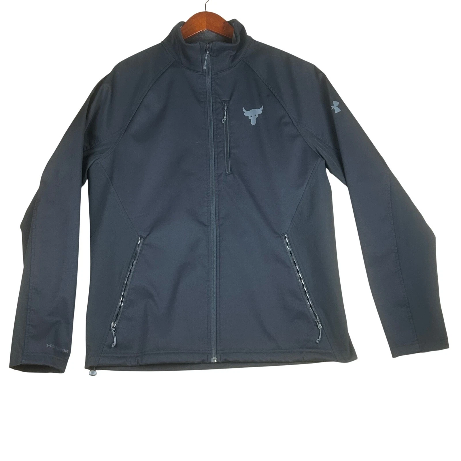 Under Armour Project Rock Mens UA Storm ColdGear Softshell Jacket Black Large