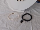 Freshwater Pearl Black Goldstone Beaded Necklace and Beaded Bracelets LOT of 3 — photo 10