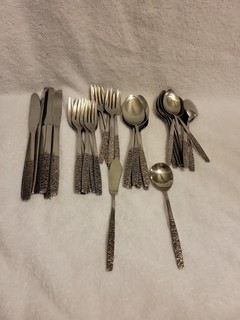 Rogers Fragrant Rose Stainless Steel Flatware Lot