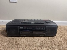Vintage Hitachi TRK-W350H Boombox Radio Cassette Recorder