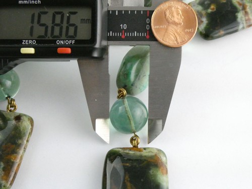 Stephen Dweck Bronze Türkis Grün Quarz Grünstein Statement Halskette 39 Zoll - Bild 14 von 24