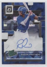 2022 Donruss Optic Navy Blue Cracked Ice Prizm 25/35 Reginald Preciado Auto 0m4q