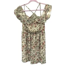 Ethereal by Paper Crane Women's Floral Ruffle Mini Dress Sz S