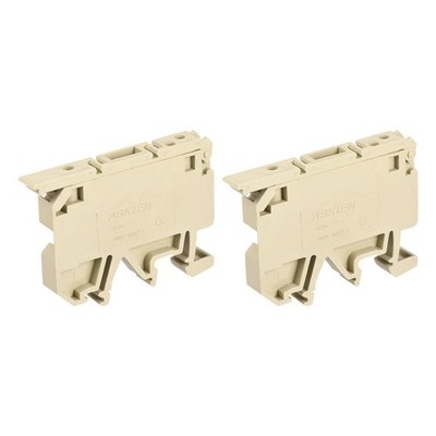 DIN Rail Mount Fuse Holder Terminal Blocks Screw Type Yellow ASK1/EN Pack of 2