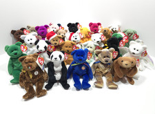 TY Beanie Babies Teddy Bears, Large Lot of 27 Plush Toys, New with Tags, Retired
