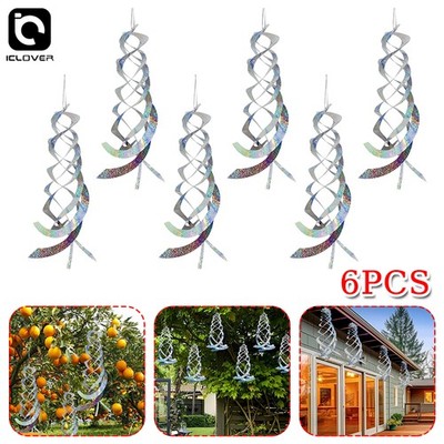 6PCS Bird Repellent Garden Hanging Spiral Reflectors Woodpecker Deterrent Device