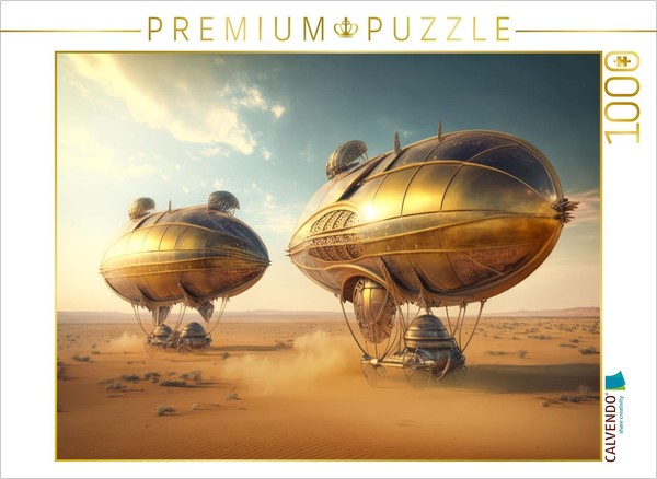Calvendo Puzzle Two Passenger Airships | 1000 Pieces, Finished Size 25.2 × 18.9-image