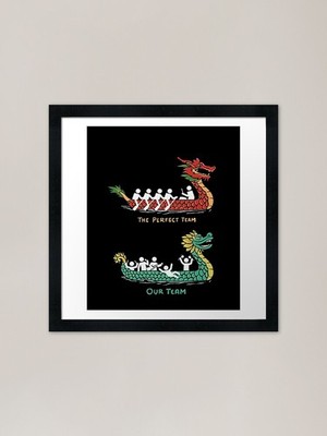 Unser Drachenboot Team Witz Design fo gerahmtes Wandbild Poster Leinwanddruck Bild
