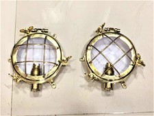 Coppia di luci decorative in ottone paratia ponte tartarughe - lampada da parete passaggio nave