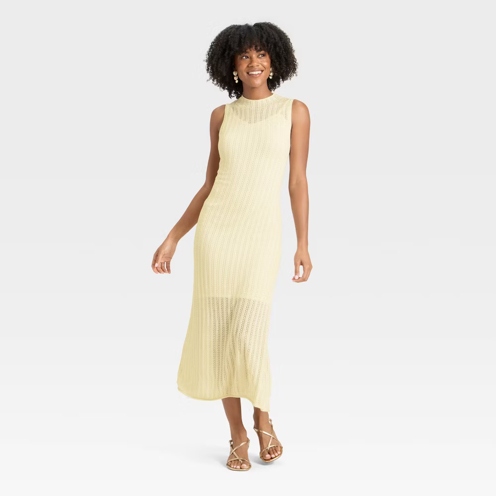 Women's Pointelle Maxi Sweater Dress - A New Day | eBay