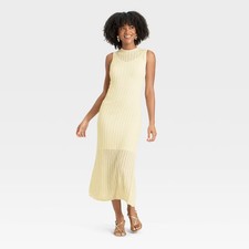 Women's Pointelle Maxi Sweater Dress - A New Day