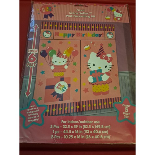 Happy Birthday Hello Kitty Wall Decor Giant 5 Piece Set - Picture 2 of 4