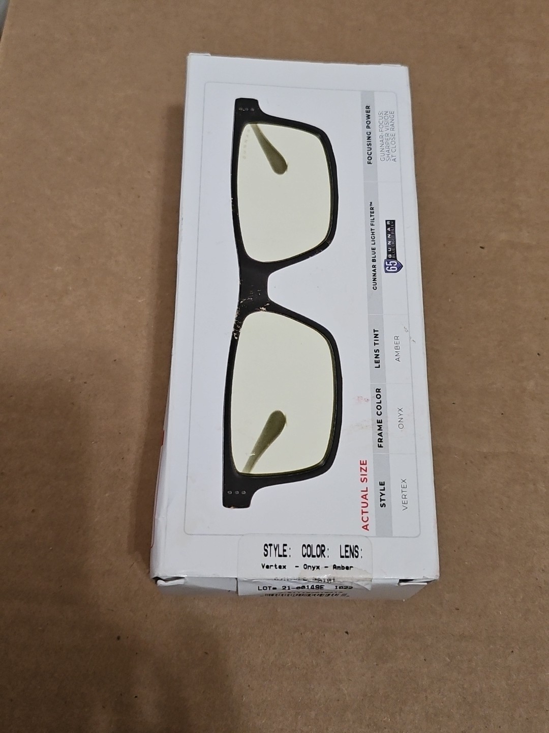 GUNNAR - Vertex Computer Glasses with Blue Light Reduction , Amber Lenses - Onyx