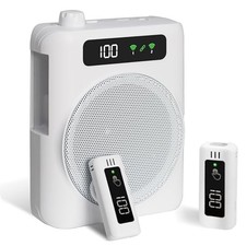 Wireless Voice Amplifier Lavalier Microphone, Portable Voice Amplifier White