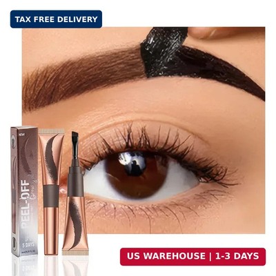 FeiCuiYun Eyebrow Tattoo Peel Off Tint Gel for Women, Warm-Dark Brown Peel Off