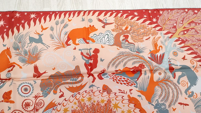 New HERMES Double Face Carre 90 Sous le Charme d'Orphee Silk Scarf