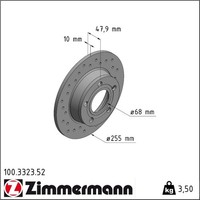 2X Zimmermann 100.3323.52 Bremsscheibe FüR Audi A6 4B2 C5 4B5 4BH