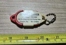 Vintage Temple PA Diner Advertising Coin Holder Keychain