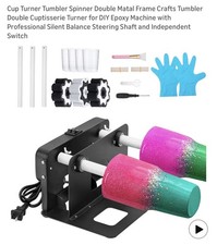 Cup Turner Tumbler Spinner Double Matal Frame Crafts Cuptisserie for DIY Epoxy