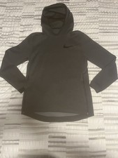 Nike Dri-Fit Therma Flex Showtime Basketball Hoodie Medium Grey Side Zip Vent