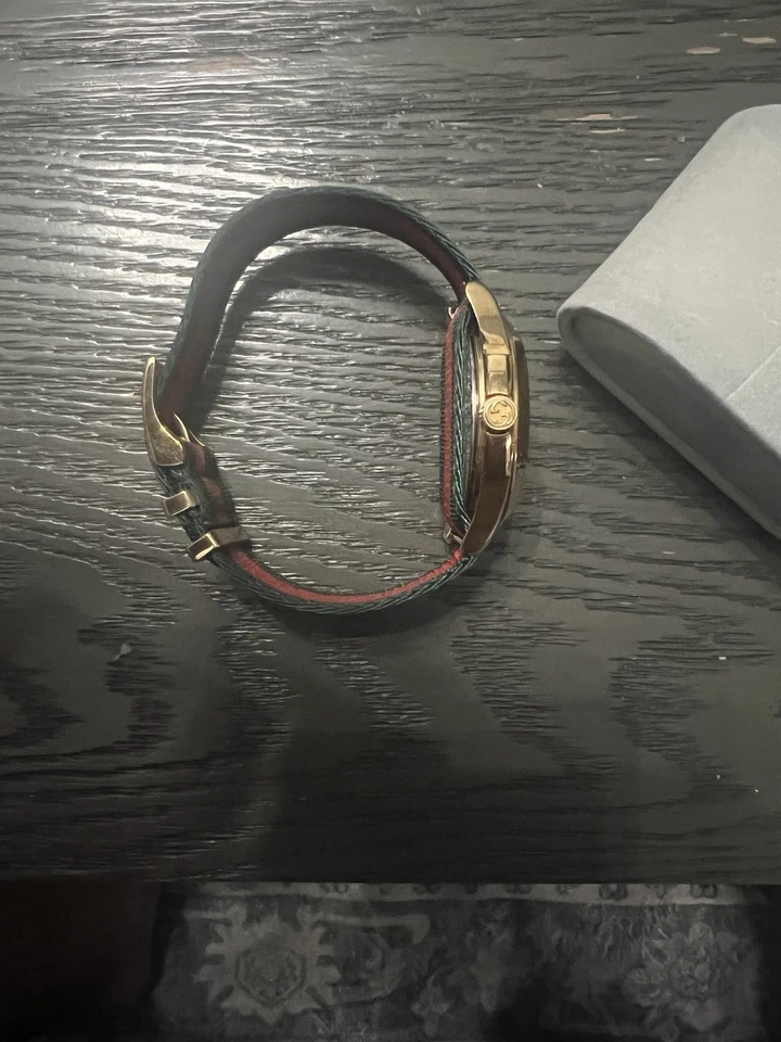 Gucci G-Timeless Men's Tiger Dial Two-Tone Nylon Watch - Designer RARE $920 MSRP - Image 3 of 3